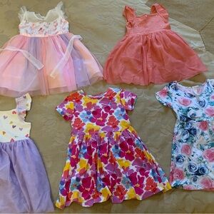 Colorful Summer Girls Short Sleeve Dresses Casual Dresses SET of 5. Size:T3